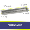 American Fire Glass 30" x 6" Stainless Steel Linear Channel Drop-In Pan with AWEIS System 