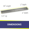 American Fire Glass 48" x 6" Stainless Steel Linear Channel Drop-In Pan with AWEIS System