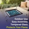 American Fire Glass FG-SQP-36 Fire Pit Glass Flame Wind Guard Square, 41.5x41.5-Inch