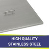American Fire Glass 21" Stainless Steel Square Drop-In Pan Cover