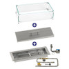 American Fire Glass 18" x 6" Rectangular Stainless Steel Drop-In Pan with AWEIS System - Bundle