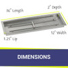 American Fire Glass 36" x 12" Rectangular Stainless Steel Drop-In Pan with AWEIS System -  Bundle
