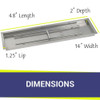 American Fire Glass 48" x 14" Rectangular Stainless Steel Drop-In Pan with AWEIS System - Bundle