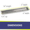 American Fire Glass 36" x 6" Stainless Steel Linear Channel Drop-In Pan with AWEIS System - Bundle