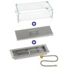 American Fire Glass 18" x 6" Rectangular Drop-In Pan with Match Light Kit - Bundle