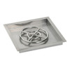 American Fire Glass 18" Square Drop-In Pan with Match Light Kit (12" Fire Pit Ring) - Bundle