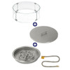 American Fire Glass 19" Round Drop-In Pan with Match Light Kit (12" Fire Pit Ring) - Bundle