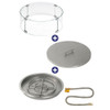 American Fire Glass 25" Round Drop-In Pan with Match Light Kit (18" Fire Pit Ring) - Bundle