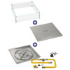 American Fire Glass 30" Square Drop-In Pan with Spark Ignition Kit (24" Fire Pit Ring) - Natural Gas Bundle