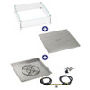  American Fire Glass 30" Square Drop-In Pan with Spark Ignition Kit (18" Fire Pit Ring) - Bundle