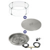  American Fire Glass 25" Round Drop-In Pan with Spark Ignition Kit (18" Fire Pit Ring) - Bundle