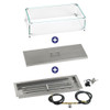 American Fire Glass 30" x 10" Rectangular Drop-In Pan with Spark Ignition Kit  Bundle