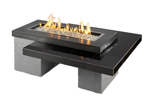 Uptown Brown or Black Fire Pit Table w/tile top, base & CF1242 burner