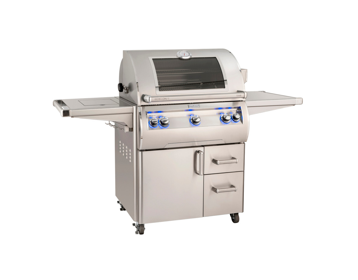 Fire Magic 30-inch Echelon Diamond E660s Portable Grill with Single Side Burner (Analog) - Thumbnail 4