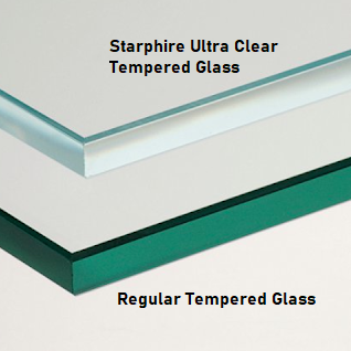 Custom Starphire Fire Pit Glass Guard 3/8 in. Clampless Glass Wind