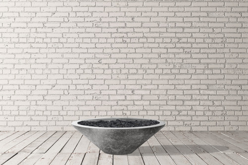 Embarcadero 31" Pedestal Round Concrete Fire Bowl – Lightweight Outdoor Gas Fire Pit (65,000 BTU)