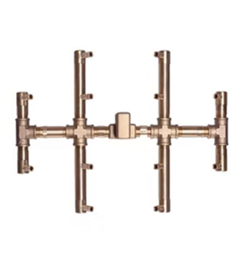 CFBCTXL120 Circle Tree-Style Brass Burner – 120K BTU Outdoor Gas Burner with WATERSTOP® for 24"+ Openings