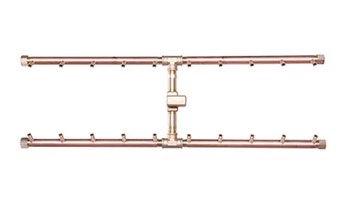 CFBH200 H-Style Brass Burner – 200K BTU Outdoor Gas Burner with WATERSTOP® for 40" x 17" or Larger Rectangular Openings