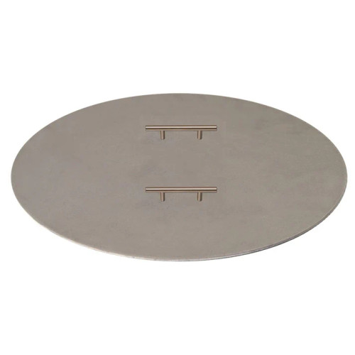 32.1"–37.9" Circular Brushed Aluminum Fire Pit Cover + Handle(s) (Fits 30"–36" Opening) 32.1"–37.9" Circular Brushed Aluminum Fire Pit Cover + Handle(s) (Fits 30"–36" Opening)