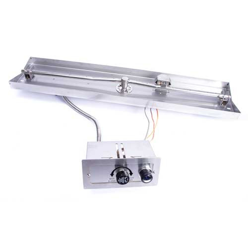 HPC 25" x 8" Hi/Lo Interlink Linear EI Fire Pit Insert – Stainless Steel, CSA Certified, 50K BTU