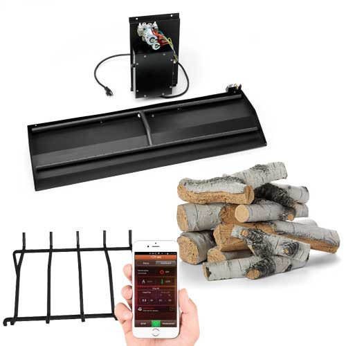 CSA-Certified 36″ & 42″ Trough Fireplace Insert - Aspen Birch Log Set, Electronic HI/LO Bluetooth App Ignition, Available in NG or LP CSA-Certified 36″ & 42″ Trough Fireplace Insert - Aspen Birch Log Set, Electronic HI/LO Bluetooth App Ignition, Available in NG or LP
