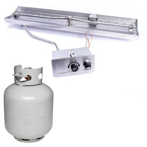 Linear Interlink Pan Inserts with Torpedo Burner - Push-Button Flame Sensing, Small-Tank LP (Availabla in 25"×8", 37"×8", 49"×8", & 61"×8") Linear Interlink Pan Inserts with Torpedo Burner - Push-Button Flame Sensing, Small-Tank LP (Availabla in 25"×8", 37"×8", 49"×8", & 61"×8")