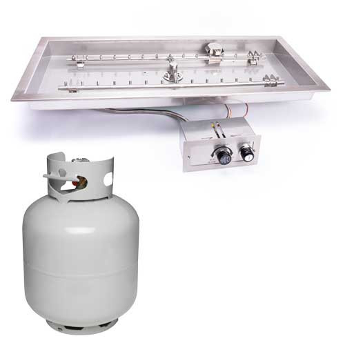 Rectangle H-Burner Inserts - Push-Button Flame Sensing, Small-Tank LP (Available in 24"×12", 30"×12", & 36"×14") Rectangle H-Burner Inserts - Push-Button Flame Sensing, Small-Tank LP (Available in 24"×12", 30"×12", & 36"×14")