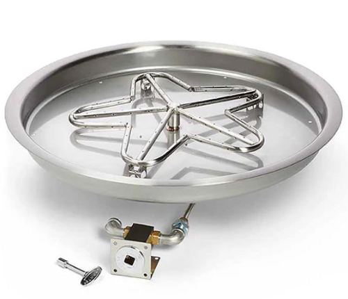 Round Bowl Inserts Match Lit Fire Pit Burner Kit – Stainless Steel, CSA Certified (Available in 13", 19", 25", 31" | NG or LP | Standard or Torpedo Burner)