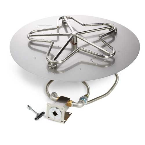 HPC Fire 18" Round Flat Pan Electronic Ignition Fire Pit Insert – Penta Burner, CSA Certified