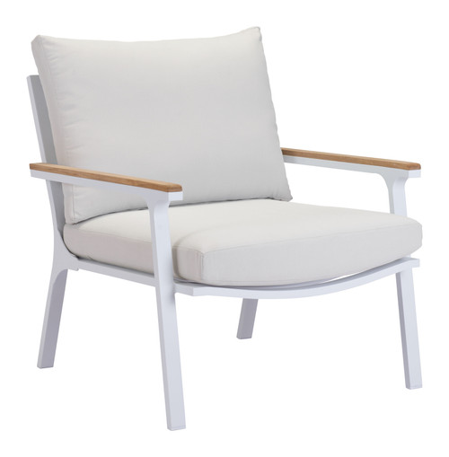 Maya Beach Arm Chair Gray, Natural & Wht