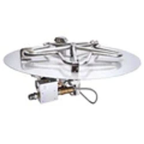 HPC Fire EI Series 18" Round Flat Gas Fire Pit Insert – Electronic Ignition, Penta Burner