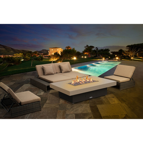 COOKE Santa Barbara Fire Pit Table 62" x 48" x 17" - Aluminum Top