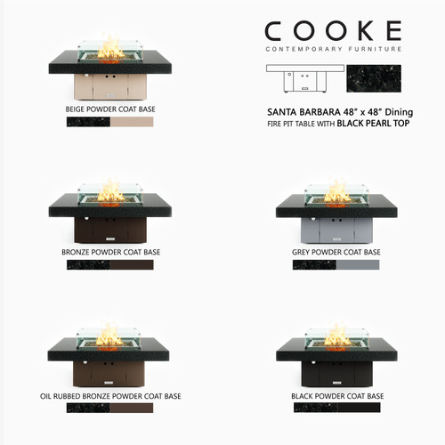 COOKE Santa Barbara Fire Pit Table 48'' x 48" x 17" - Stone Top