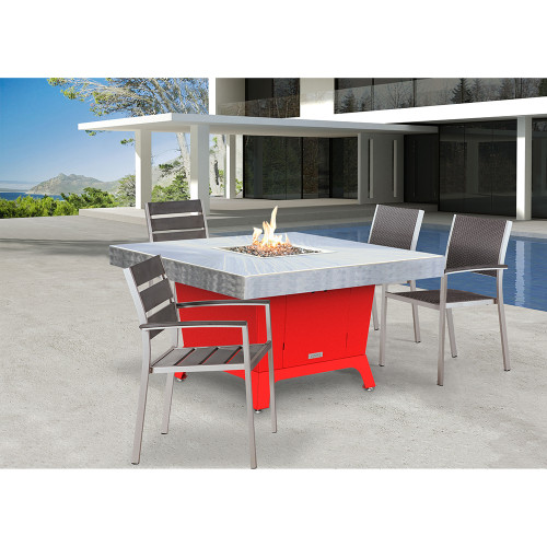 COOKE Parkway Fire Pit Table 48" x 48" x 30" - Aluminum Top