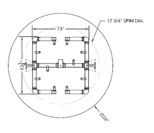 Universal Gas Insert Kit – 23" to 26" Circular Opening | 120K BTU Brass Burner with WATERSTOP®
