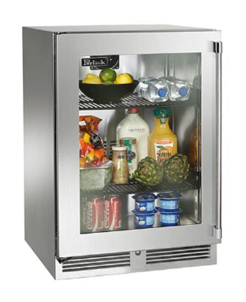 Perlick Signature Series Stainless Steel 18" Shallow Depth Refrigerator - HH24RM-4-1L 