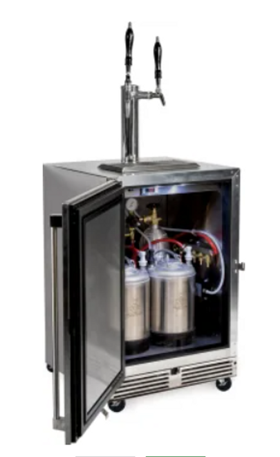 24 Inch Mobile Tap, 2 Faucet Beer Dispensing Kit with Casters - HP24TS-2MBB