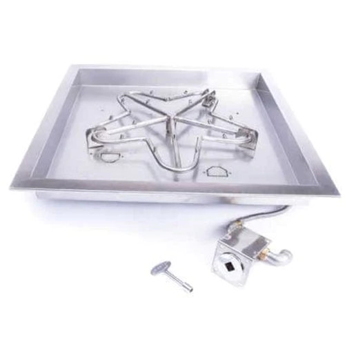 Square Bowl Fire Pit Inserts — Match-Lit with Standard or Torpedo Burner (Available in 18″, 24″, 30″ | NG or LP) Square Bowl Fire Pit Inserts — Match-Lit with Standard or Torpedo Burner (Available in 18″, 24″, 30″ | NG or LP)