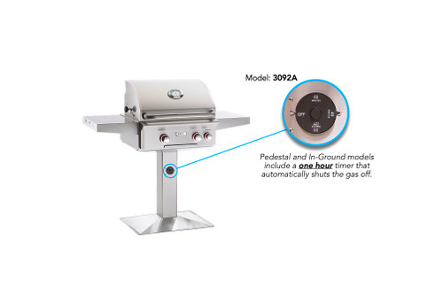 AOG - 24" Patio Post & Base - Gas Grill | T-Series - With 1-Hour Timer