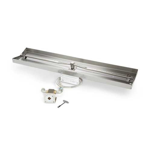 HPC Fire 25" x 8" Linear Interlink Pan Fire Pit Insert (25X8SSEI-L) – Stainless Steel Electronic Ignition with Hi/Lo Flame Control