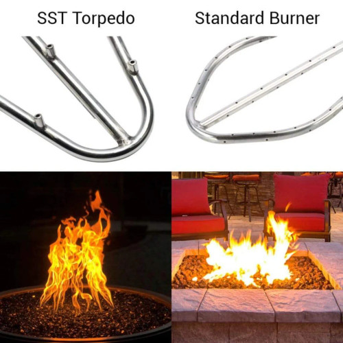 Linear Interlink with Torpedo Burner - Complete Fire Pit Kits (Available in 25", 37", 49", 61", 73", 97", 121" Lengths | NG or LP)