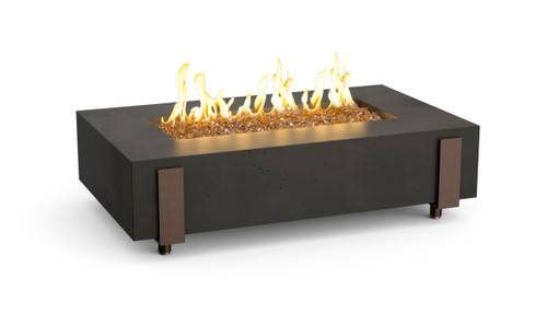 American Fyre Designs - Iron Saddle - Lounge Height Firetable - Black Lava color