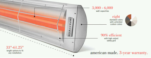 Infratech CD5024MG Infrared Electric Patio Heater Stainless Steel Marine Grade