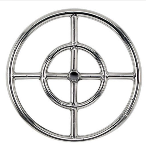 6" Single Ring Burner - Stainless Steel w/ 1/2" Inlet