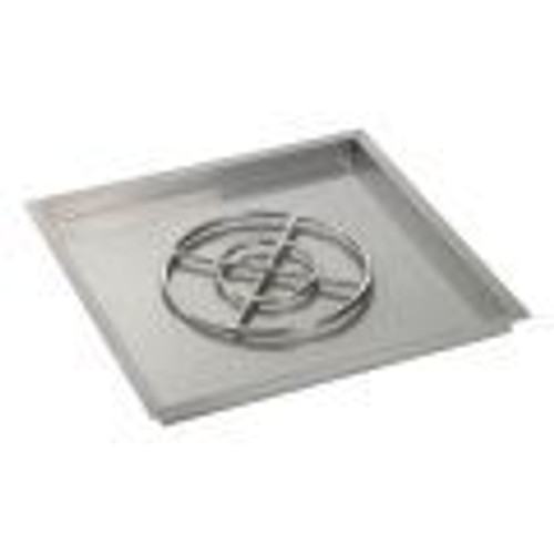 American Fire Glass 36" Square Stainless Steel Drop-In Pan with Spark Ignition Kit