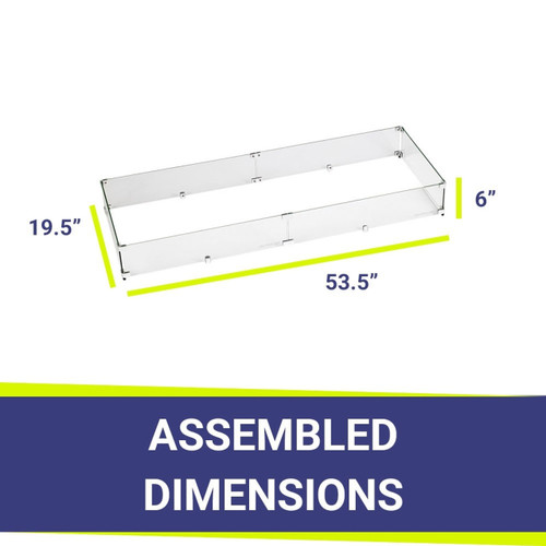 American Fire Glass 48" Rectangular Glass Wind and Flame Guard