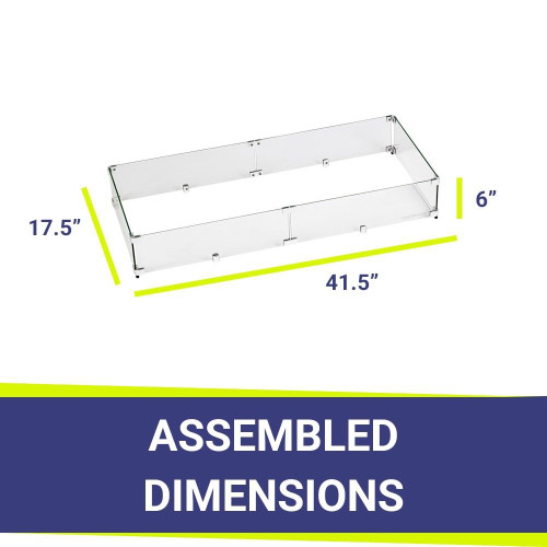 American Fire Glass 36" x 12" Rectangular Stainless Steel Drop-In Pan with AWEIS System -  Bundle