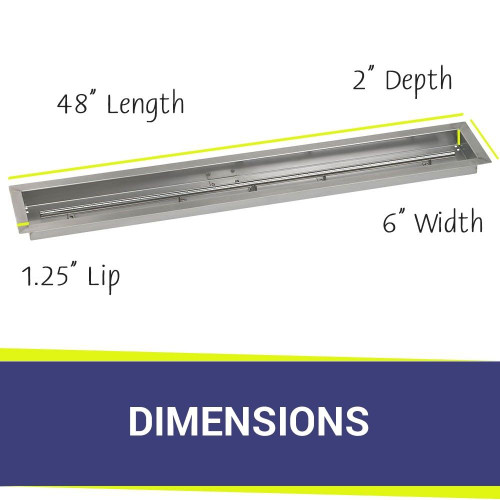 American Fire Glass 48" x 6" Stainless Steel Linear Channel Drop-In Pan with AWEIS System - Bundle
