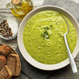 Creamy Broccoli Chard Soup (with vegan option)