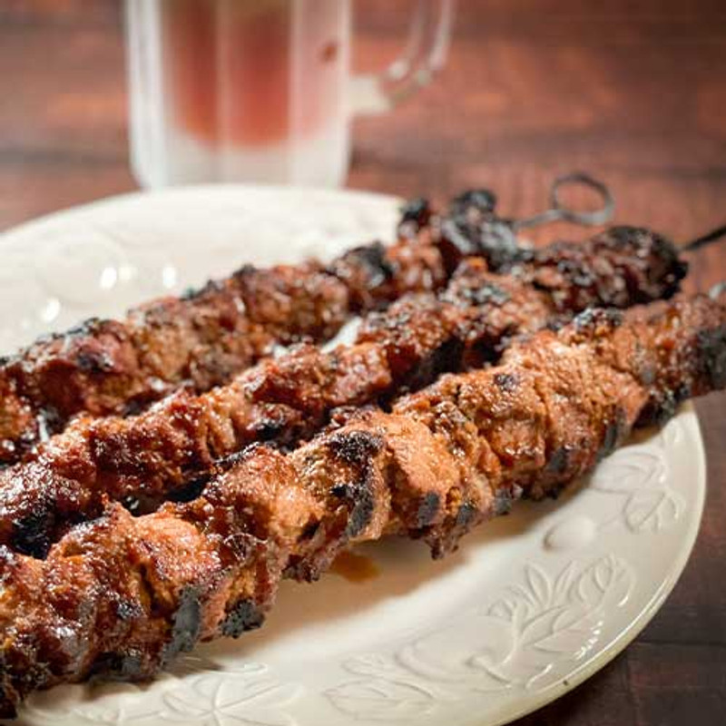 Peanut Butter Pork Skewers